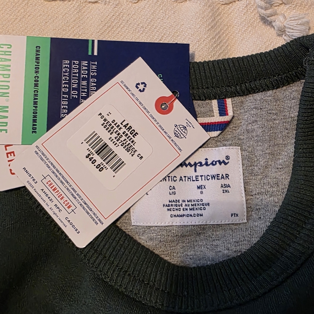 Champion Men's Forest Green Crewneck Sweater